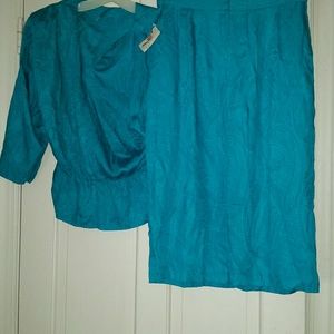 Rafferty Green Suit Skirt Jr. Size 9/10 & 13/14